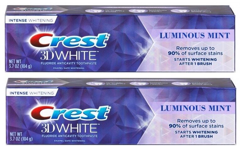 Crest 2 x 104g Pack 3D White Luminous Mint Teeth Whitening