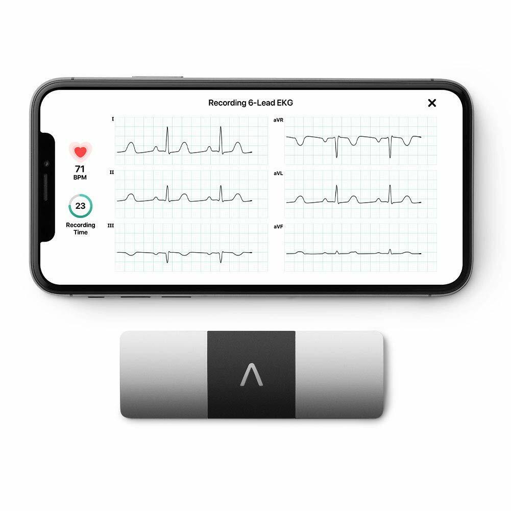 AliveCor KardiaMobile 6L Wireless 6-Lead EKG Smartphone Detects AFib or Normal