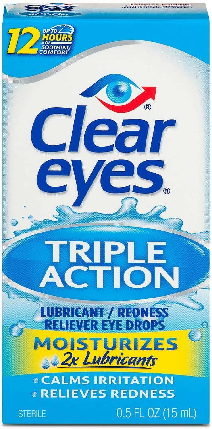 Clear Eyes Lubricants Maximum Triple Action Redness Relief Eye Drops 15mL NEW