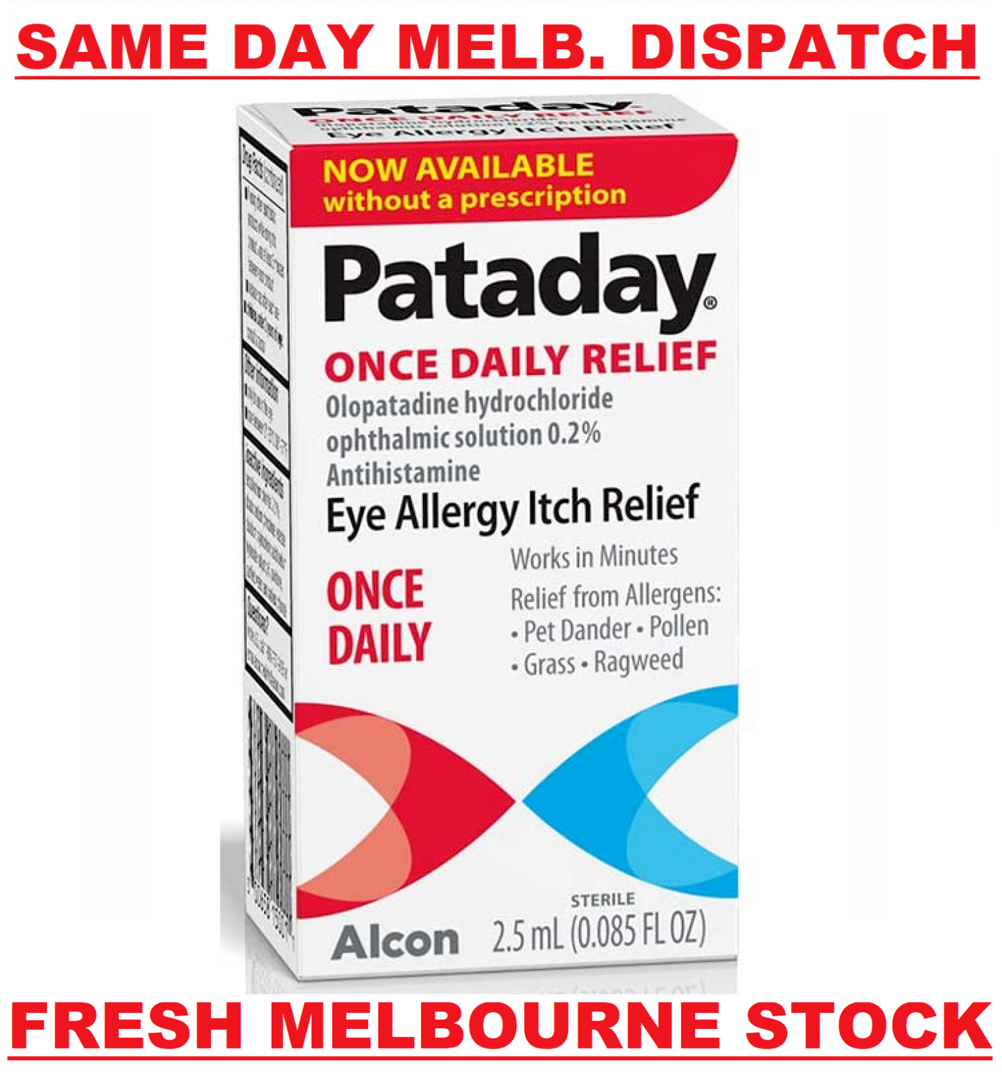 ALCON Pataday Once Daily Itch Relief - Allergy Eye Drops + Antihistamine 2.5mL